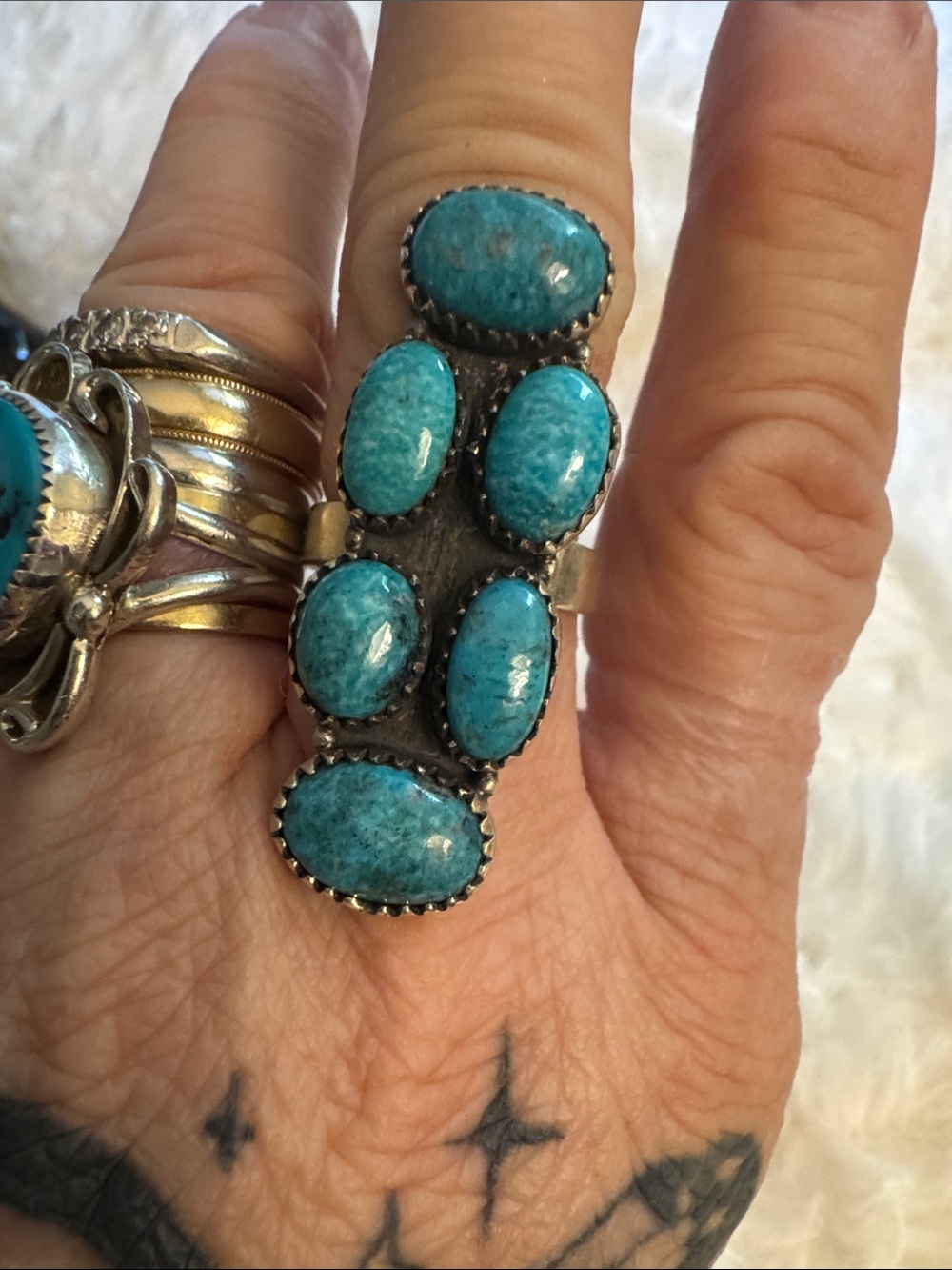 KingmanTurquoise Multi-Stone Statement Ring - Women Jewelry